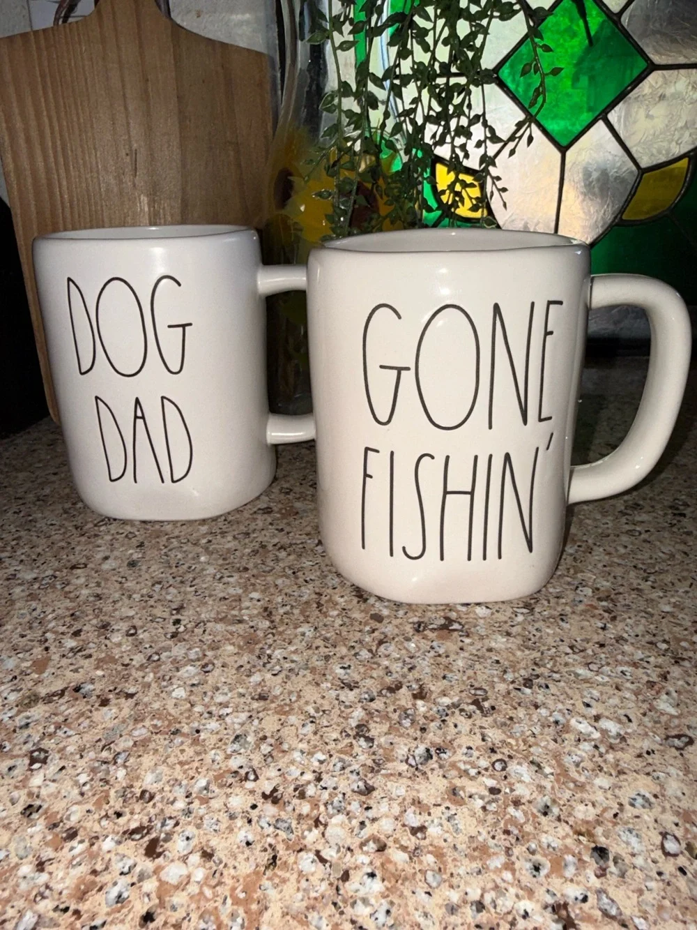 Rae Dunn “Gone Fishin' & Dog Dad Ceramic Mug Set | Artisan Collection By Magenta